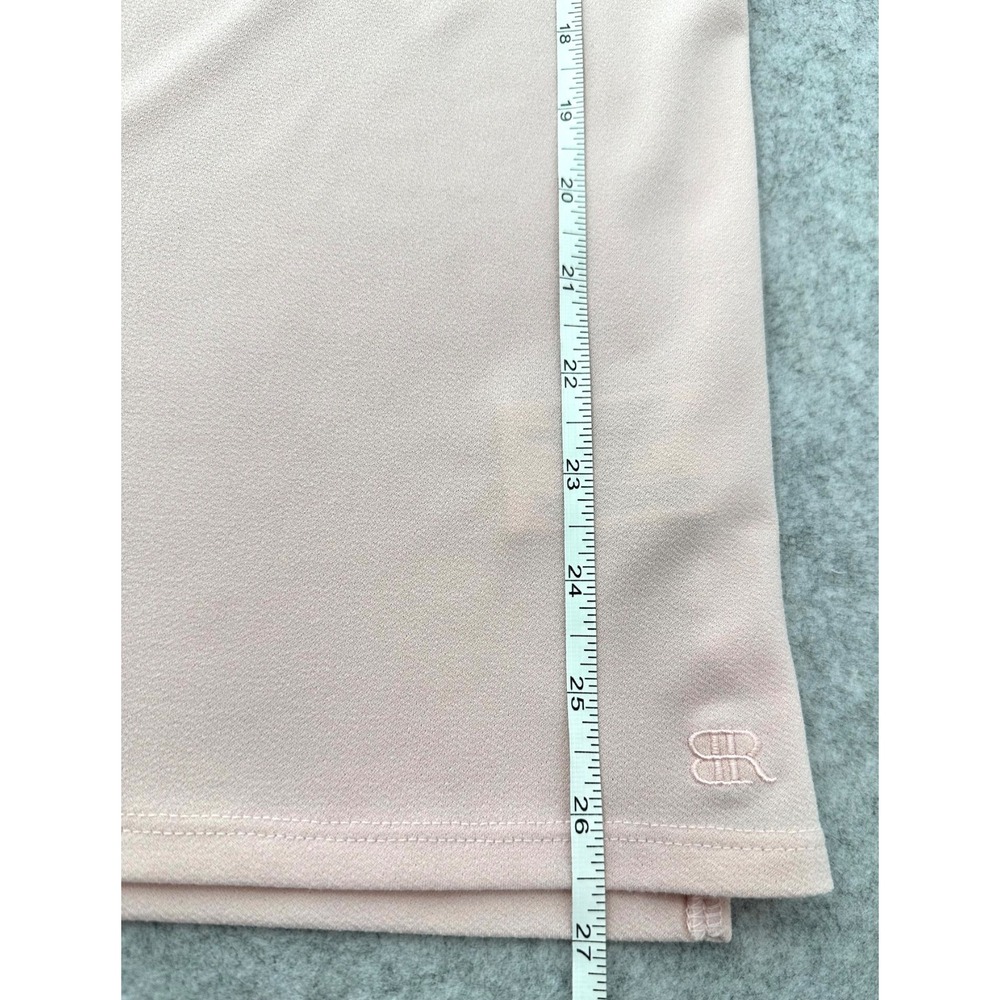 Banana Republic Blush Pink Satin Trim V-Neck Blouse Long Sleeves Women's XL - Picture 8 of 10